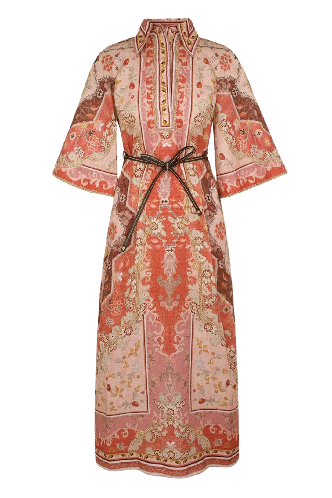 Wylie Tunic Midi Dress | Rust Multi