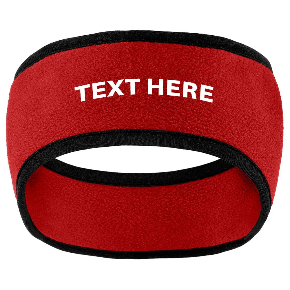 Your Own Text Two Color Fleece Headband for Men and Women - Personalization