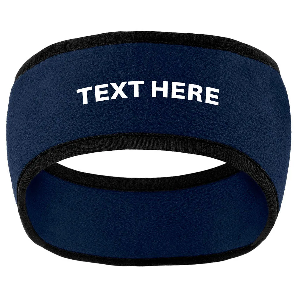 Your Own Text Two Color Fleece Headband for Men and Women - Personalization