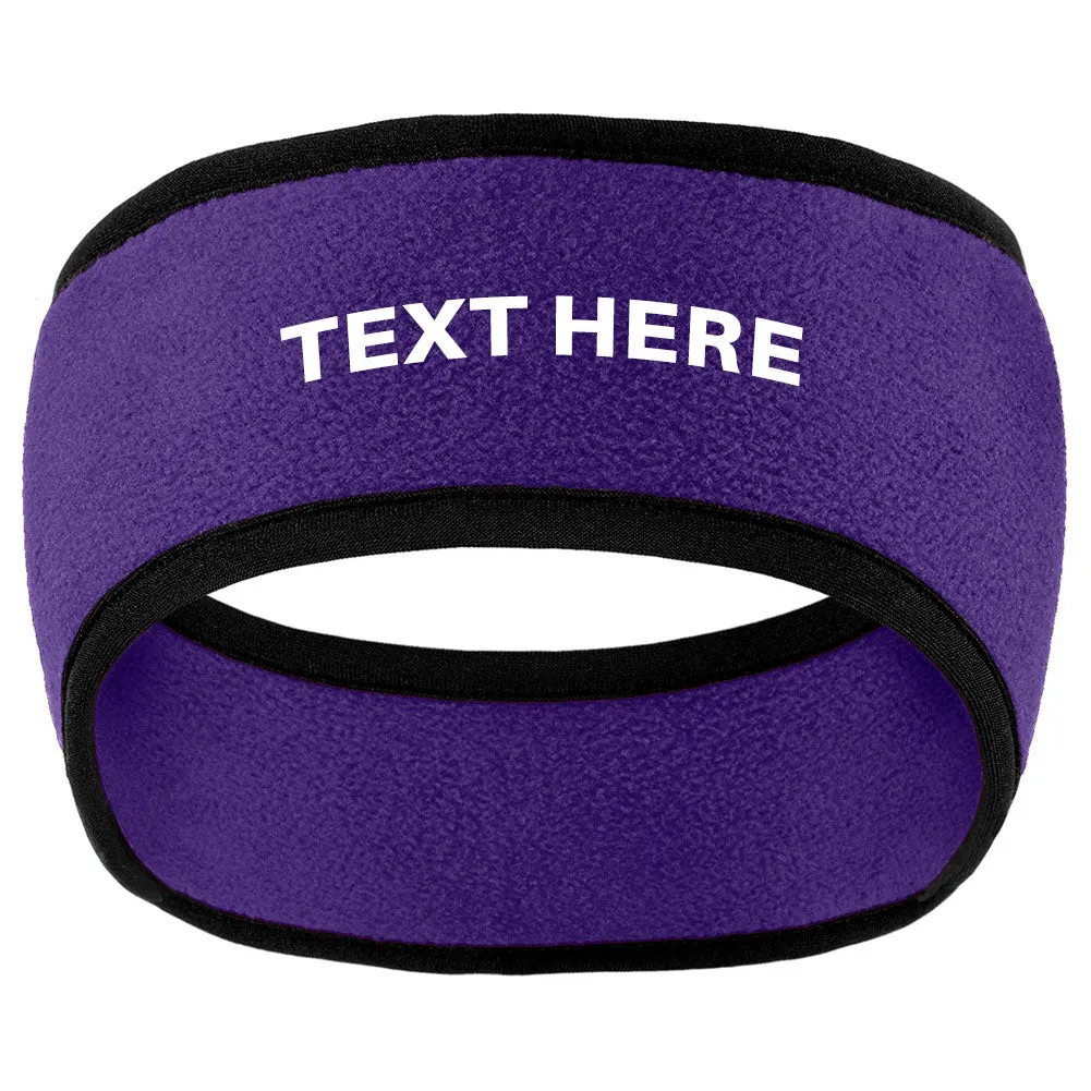 Your Own Text Two Color Fleece Headband for Men and Women - Personalization