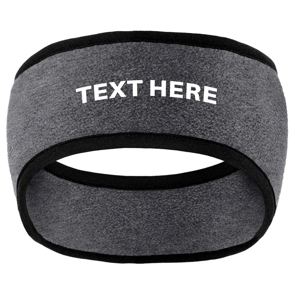 Your Own Text Two Color Fleece Headband for Men and Women - Personalization
