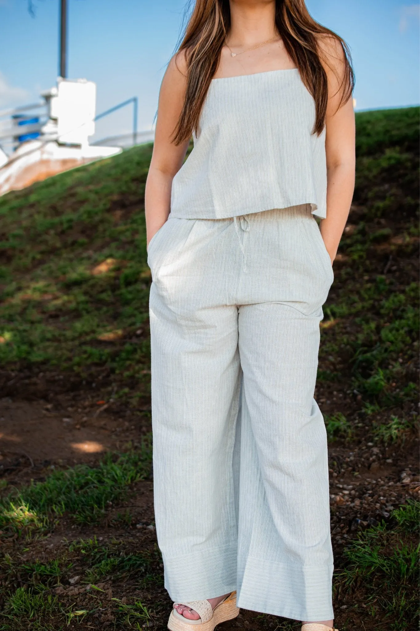 Z Supply: Brookvale Casita Stripe Pant in Sandstone